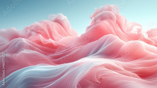 Ethereal Soft Pink Waves in Dynamic Flowing Patterns of Light