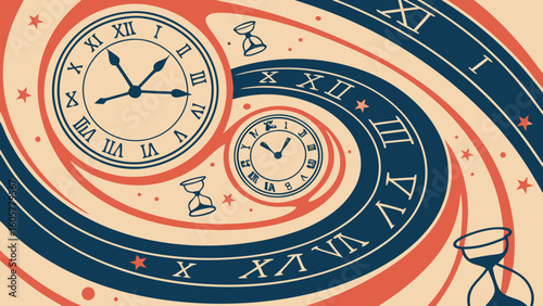Abstract Time Concept Vector Illustration