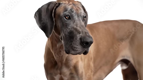Wallpaper Mural Great Dane Dog Isolated Profile on Clean White Background Animal Close Up Portrait Torontodigital.ca
