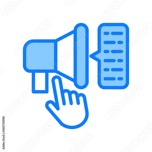 Call To Action blue icon 
