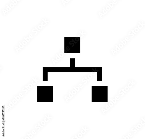 Simple hierarchical structure diagram showing a central node connected to two subordinate nodes.