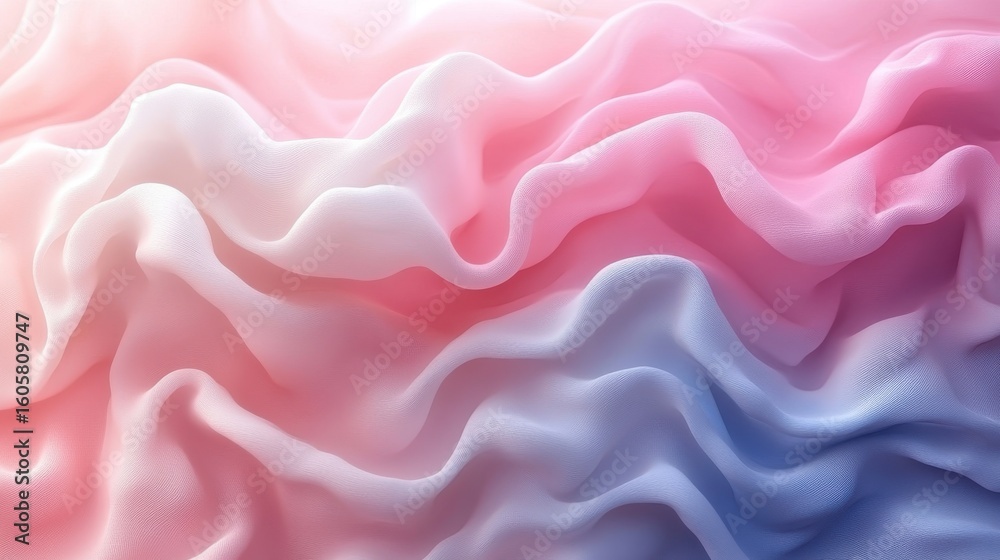 Obraz premium Soft Flowing Fabric in Gradients of Pink and Blue Tones