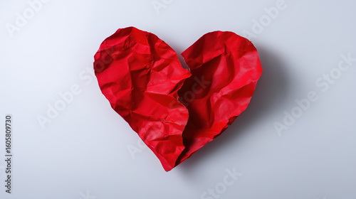 Wallpaper Mural Crumpled red heart symbolizing love, loss, and emotional struggles created from paper Torontodigital.ca