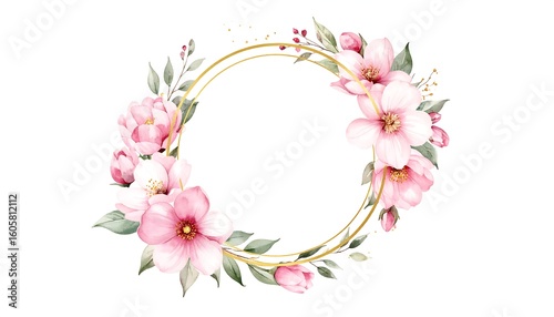Delicate floral wreath frame