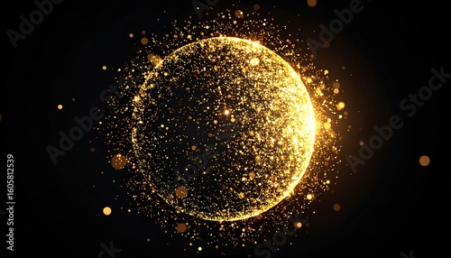 Golden sphere of light particles