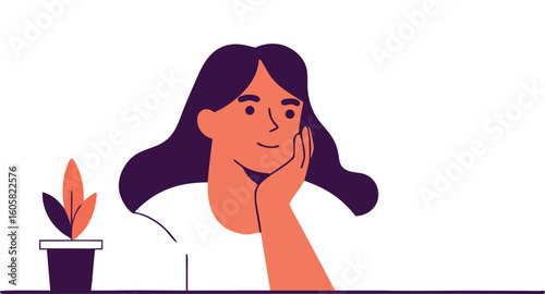 Woman and thought bubble
