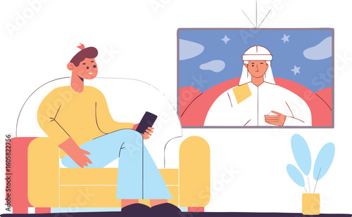 Woman Sitting On Chair And Looking U