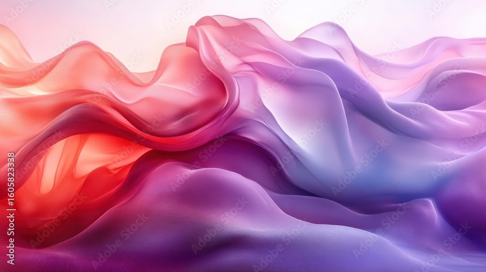 Obraz premium Colorful Abstract Waves of Fabric in Soft Gradients and Textures