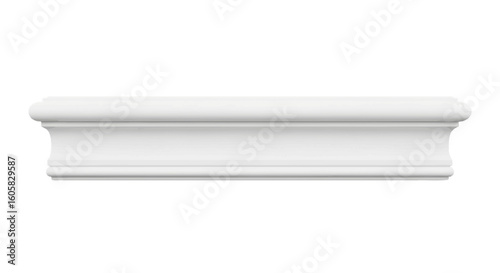 Architectural molding detail in white, ideal for interior design and renovation projects portraying classic, elegant decor with clear lines and a