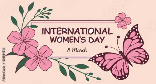 Decorative international women s day greeting card design