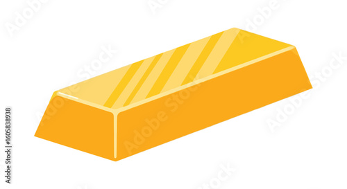 Illustration of a Shiny Golden Bar: Symbolizing Wealth, Prosperity, and Secure Investments