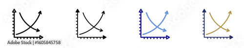 Supply And Demand Curve  Icon Set Multiple Style Collection

