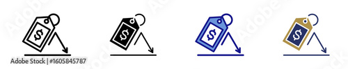Price Floor  Icon Set Multiple Style Collection
