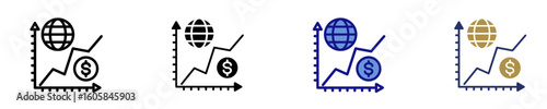 Economic Chart  Icon Set Multiple Style Collection
