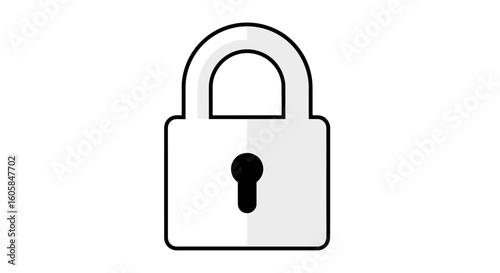 Security through simplicity: An illustration of a minimalist padlock signifying protection and privacy ensuring a digital fortress against intrusions