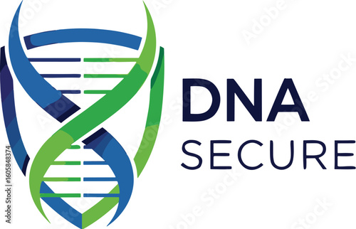 Blue ribbon helix DNA logo vector illustration with a biological science and medical technology concept white background EPS file download.

