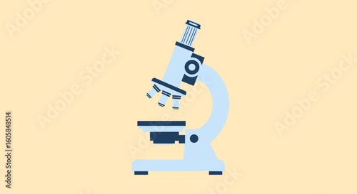 Microscope Illustration: Scientific Exploration and Medical Research Analysis Tool and Education Tool for Labs Studying Biology and Chemistry