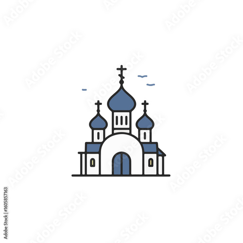 A Simple Russian Orthodox Church Illustration.