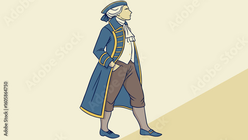 Illustration of an 18th Century European Gentleman in Period Costume
