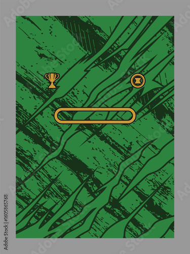 Green abstract with trophy and badge