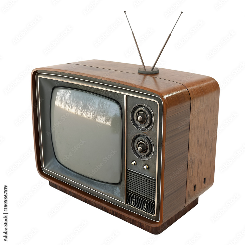 Obraz premium Vintage Wooden Television with Antenna