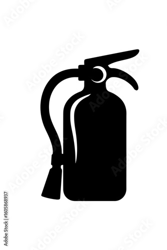 Fire Extinguisher Icon in Black Silhouette