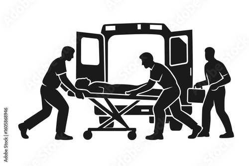 Emergency Medical Team Assisting Patient