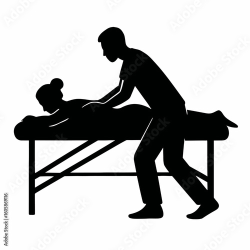 Massage Therapy Silhouette Illustration