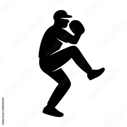 Baseball Pitcher Silhouette in Action
