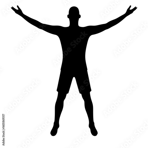 Silhouette of a Person with Outstretched Arms