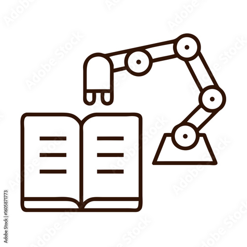 Robot Reaches for a Book Labeled Wit in a Minimalist Design