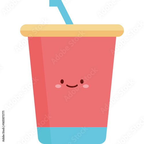 Flat Soda Drink Icon Illustration