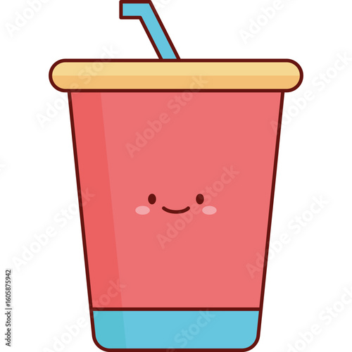 Flat Soda Drink Icon Illustration