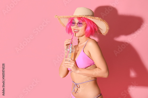 Pretty young woman in swims...