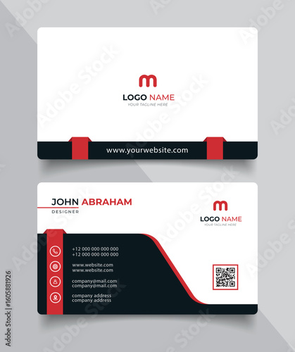 Creative business card template with abstract design
Red | Black
