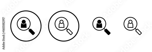 Hiring icon logo design. Search job vacancy sign and symbol. Human resources concept. Recruitment