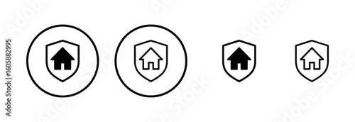 house insurance icon logo design. house protection sign and symbol