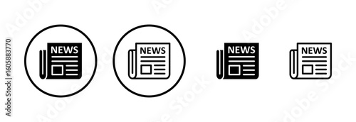 Newspaper icon logo design. news paper sign and symbolign
