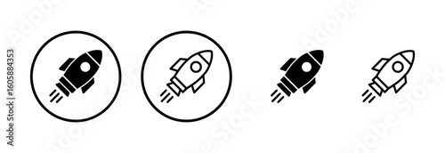 Rocket icon logo design. Startup sign and symbol. rocket launcher icon