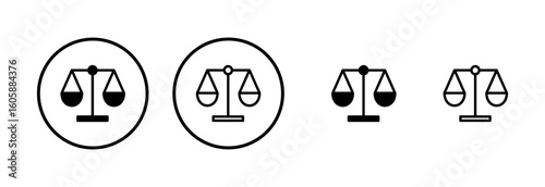 Scales icon logo design. Law scale icon. Justice sign and symbol