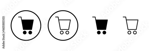 Shopping icon logo design. Shopping cart sign and symbol. Trolley icon