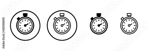 Stopwatch icon logo design. Timer sign and symbol. Countdown icon. Period of time