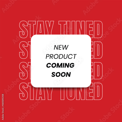 Free vector red and white modern tech coming soon.eps