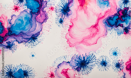 colorful watercolor paint s...