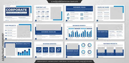 Corporate presentation editable template layout use for company portfolio