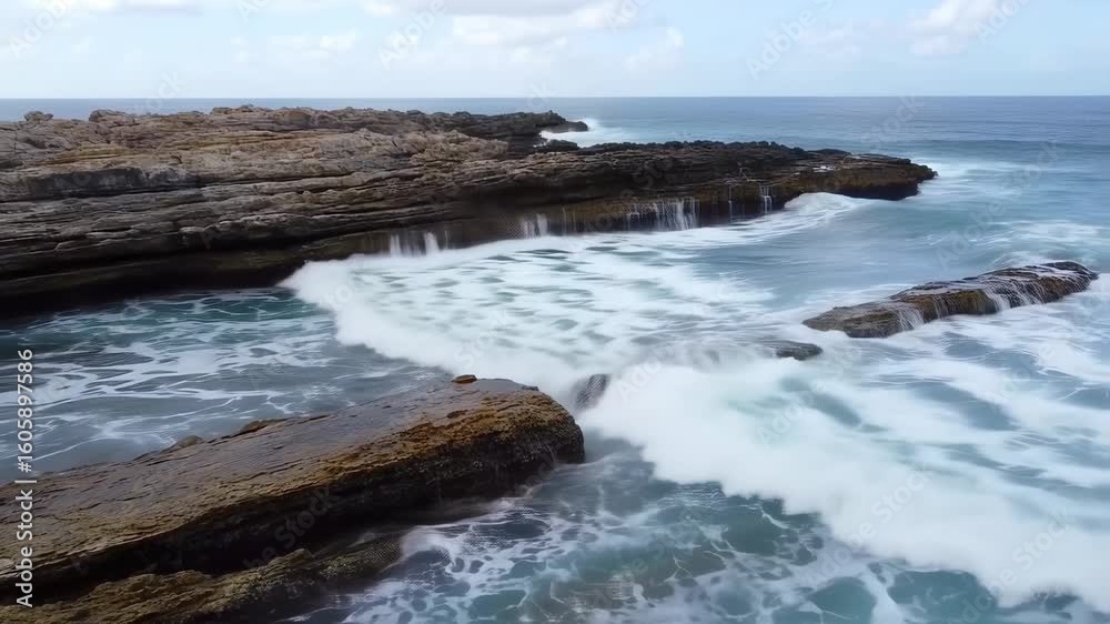 Coastal Waves Crashing on Rocks Coastal Waves Crashing on Rocks