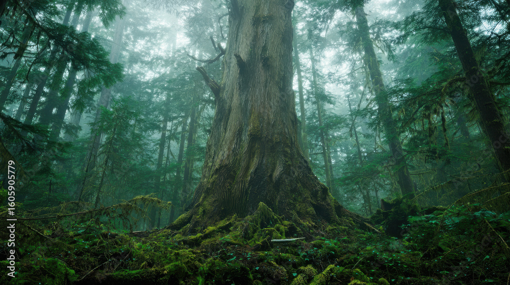 Fototapeta premium 森羅を繋ぐ光の樹 / Luminous Tree Connecting All