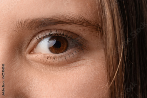 Woman with brown eyes, closeup