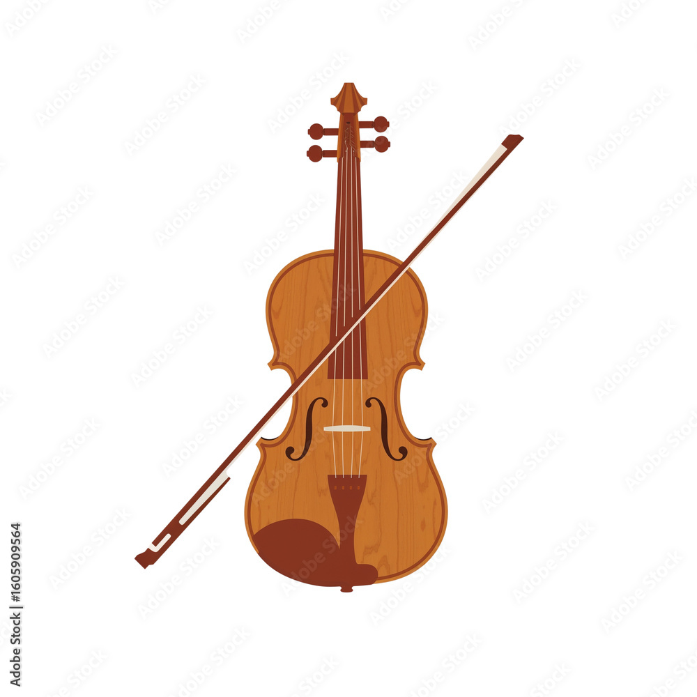 Fototapeta premium Violin Icon: Classical Elegance in Strings and Bow