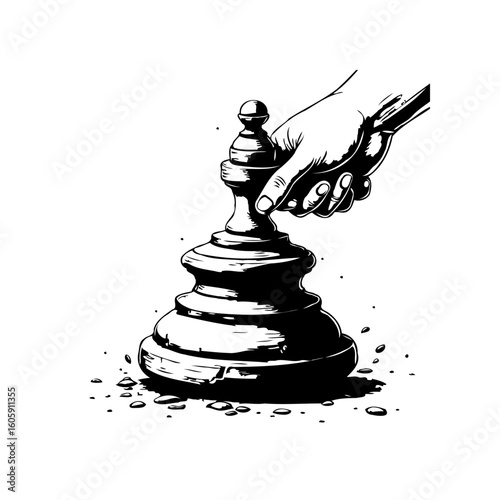 Hand holding a gavel, justice, judgment, law, authority, symbol of court and decision